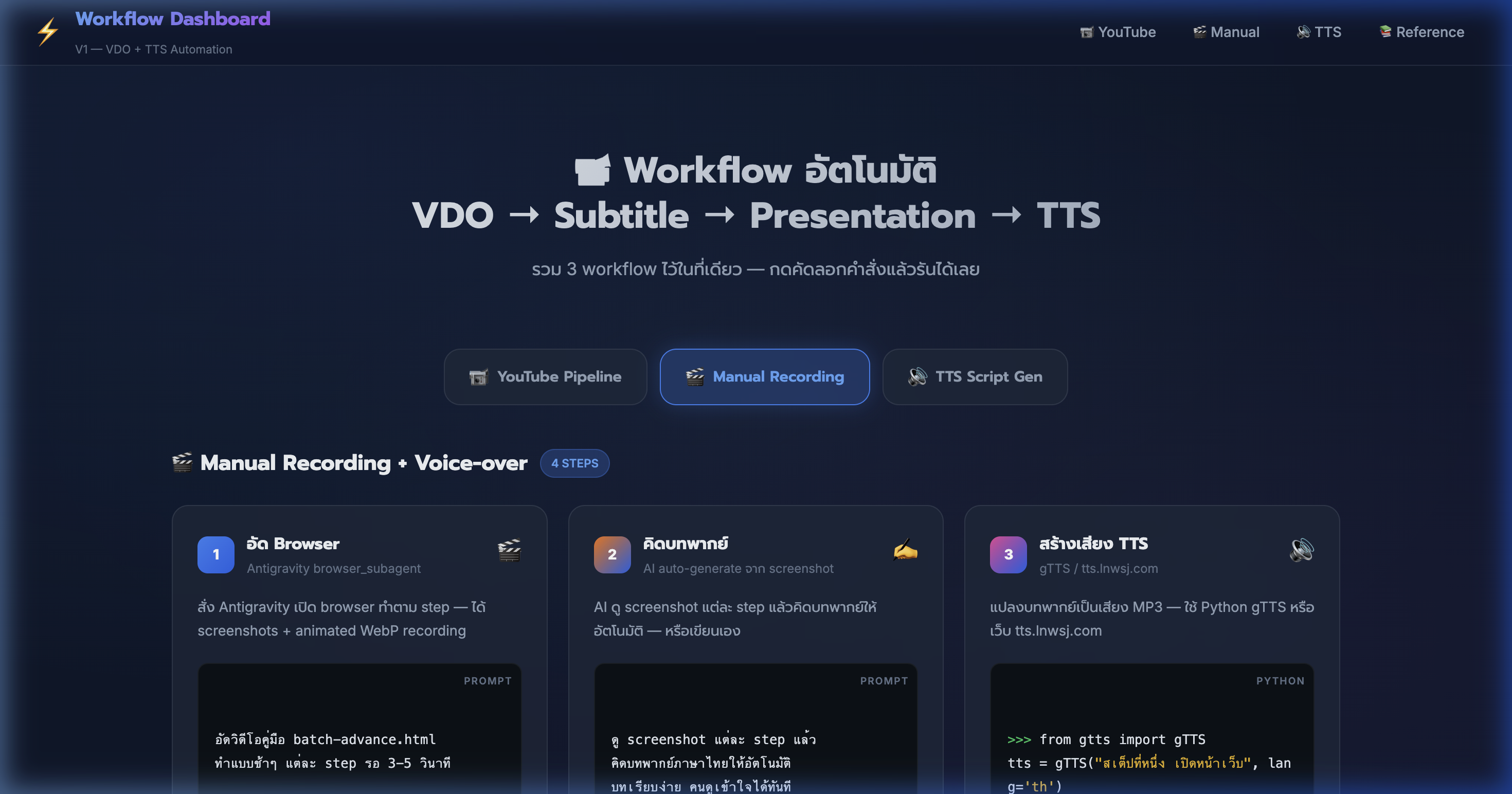 YouTube Pipeline — ถอดเสียง VDO