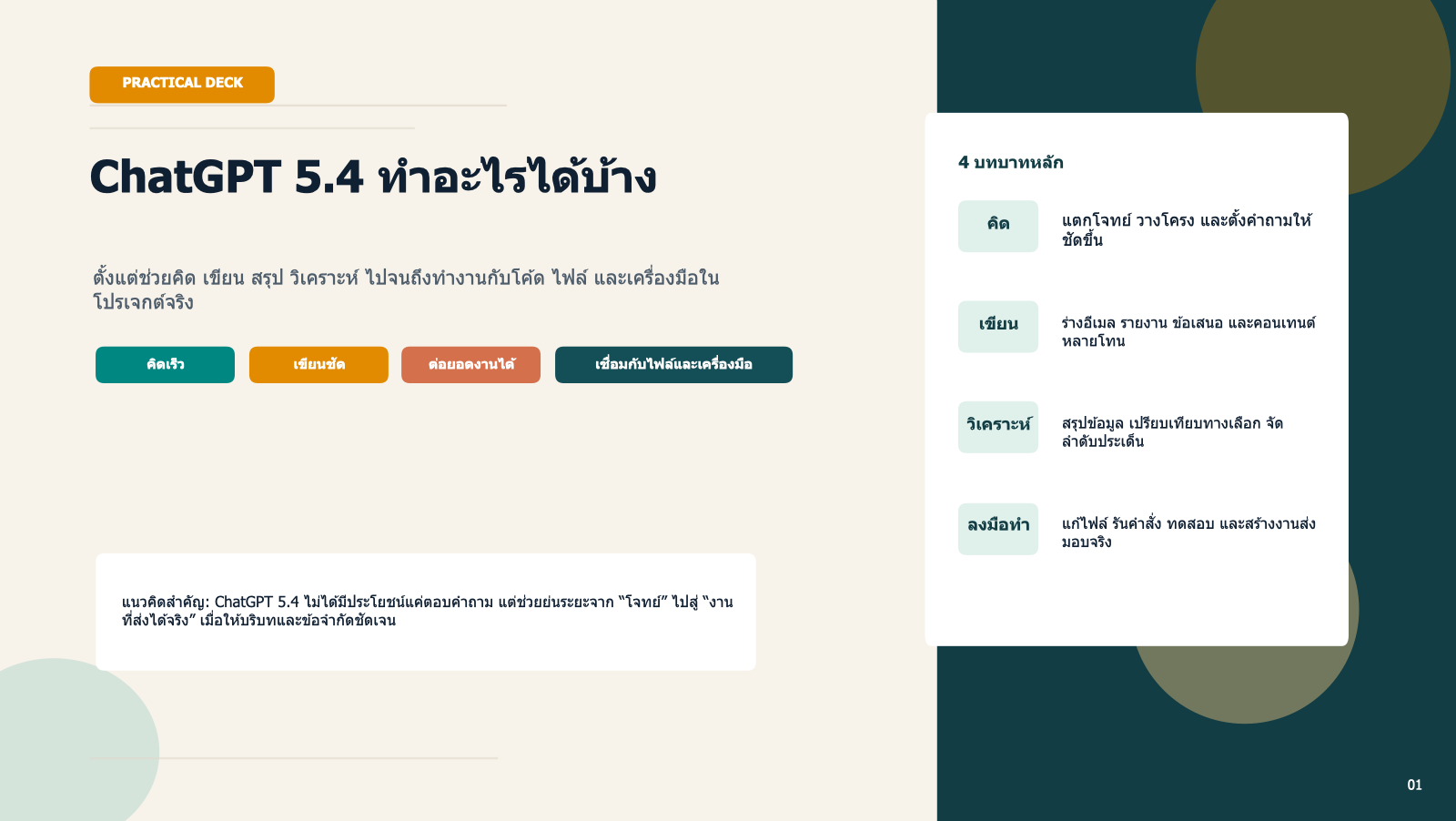 ChatGPT 5.4 & Codex ทำอะไรได้บ้าง